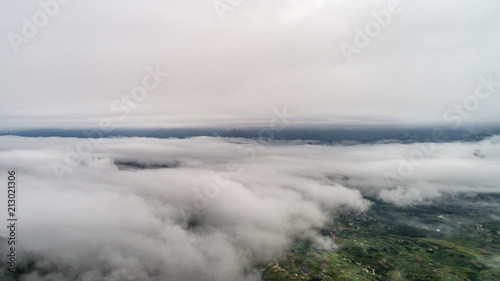 aerial view of beautiful cloudscape after rain