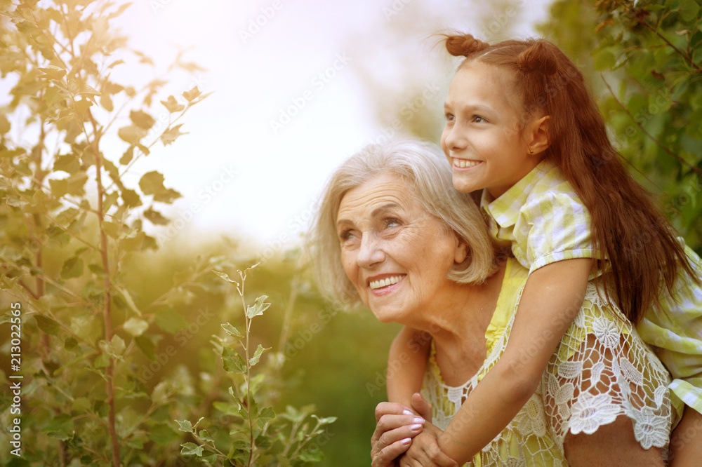 Portrait of grandmother and granddaughter Portrait of grandmother and granddaughter