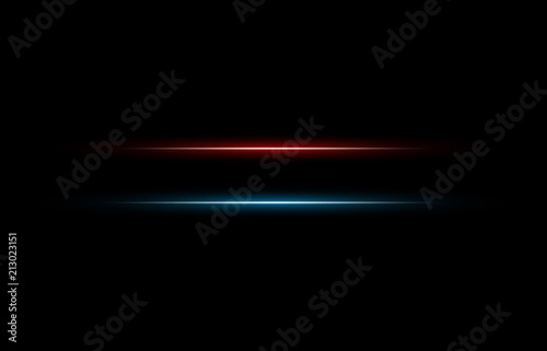 Red And Blue Glowing Neon Lights Line Abstract Banner Wallpaper Background Template. Vector