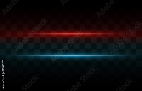 Red And Blue Glowing Neon Lights Line Abstract Banner Wallpaper Background Template. Vector