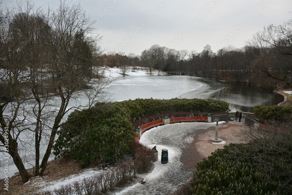 Vigeland Sculpture Park on a breezy winter day Vigeland Sculpture Park on a breezy winter day