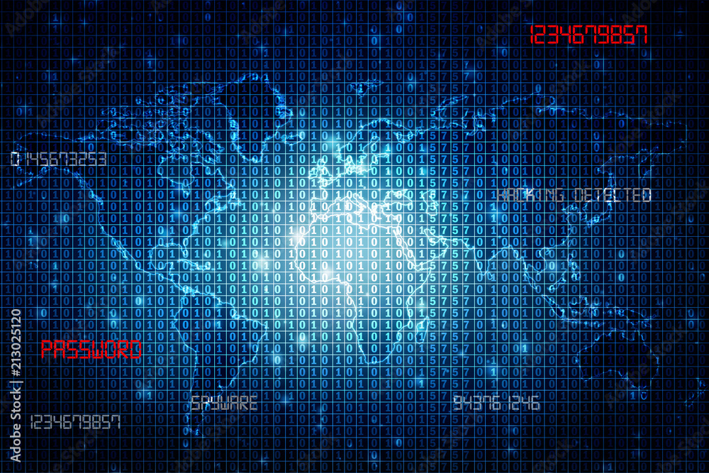 2d illustration abstract digital binary data on computer screen 2d illustration abstract digital binary data on computer screen
