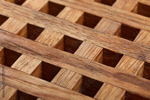 Grill from wooden planks. Abstract background
