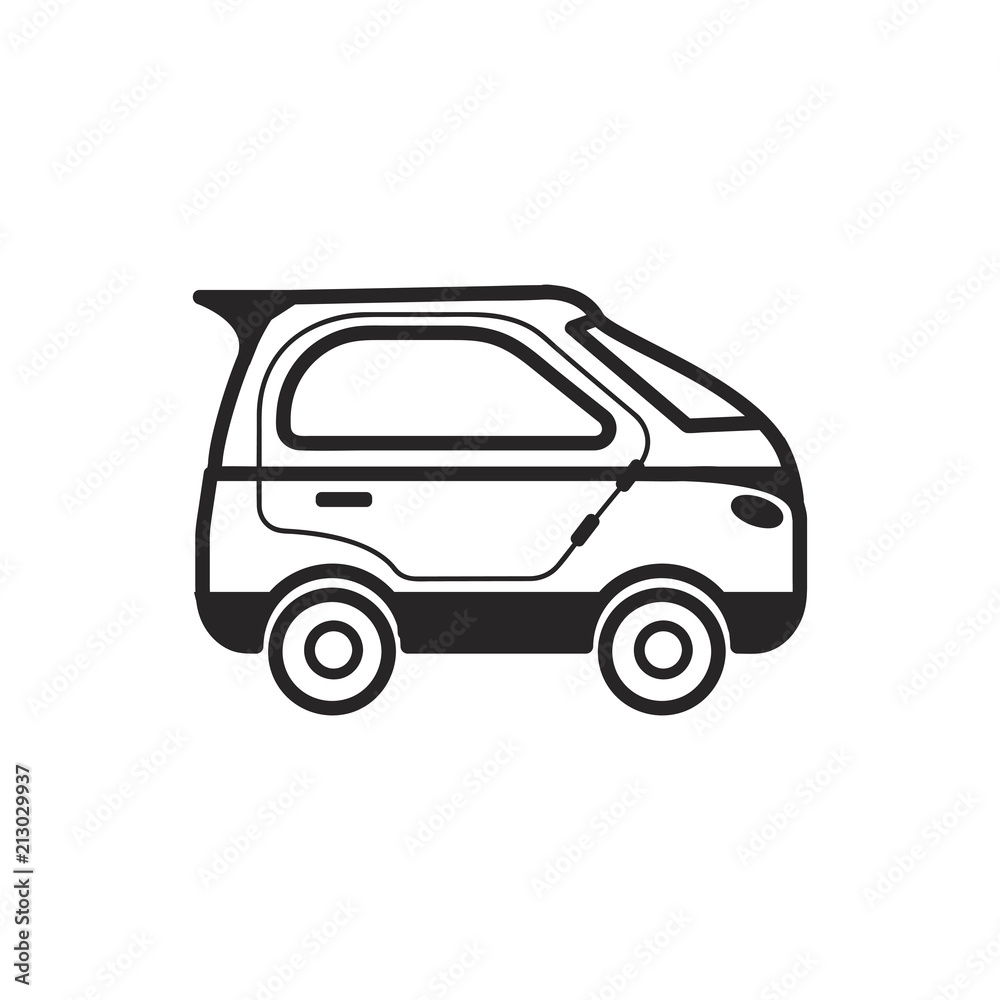 Hand drawn microcar illustration