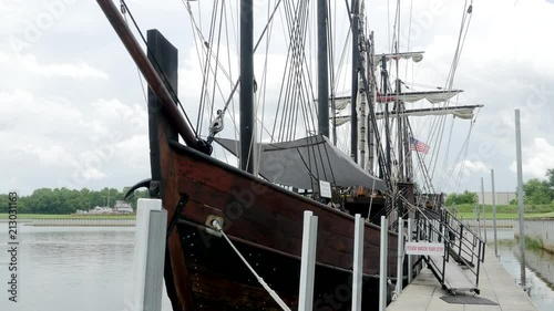 Replica ship from age of discovery. Docked in Demopolis, Alabama. photo