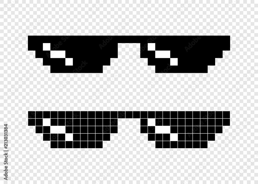 Glasses pixel 8-bit on transparent background Stock Vector | Adobe Stock