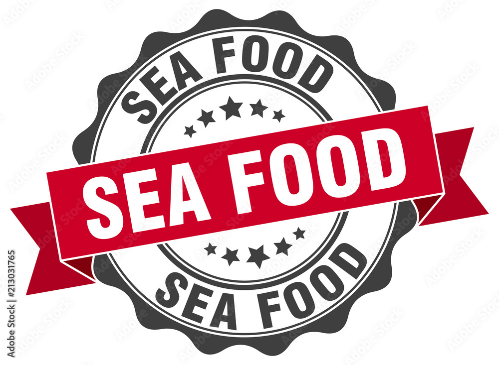 Obraz premium sea food stamp. sign. seal