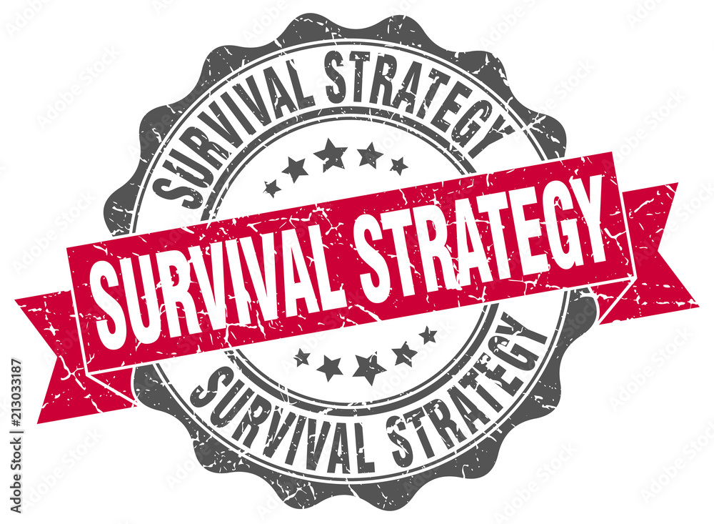 Obraz premium survival strategy stamp. sign. seal
