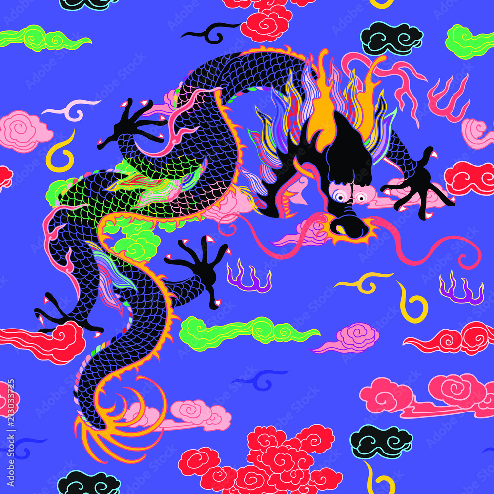 This is a traditionally Chinese ornament with a dragon and clouds.The dragon is the highest ranking animal in the Chinese animal hierarchy. It also represents a state symbol that is an emperor's role.