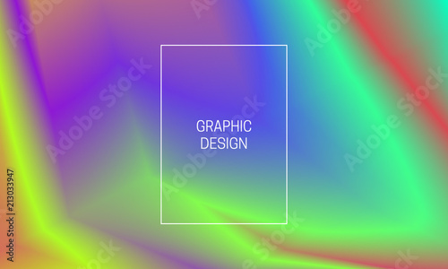 Vector blurred holographic background. Gradient cover design. Bright iridescent backdrop.