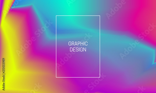 Vector blurred holographic background. Gradient flash cover design. Bright iridescent backdrop.