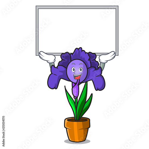 Up board iris flower character cartoon
