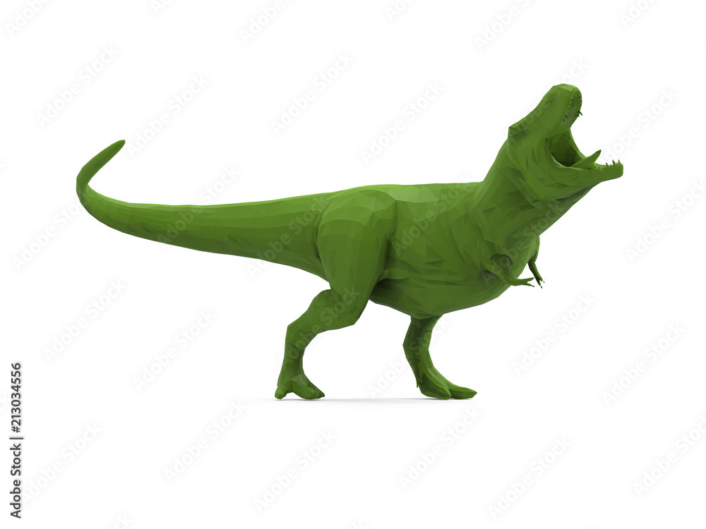 Fototapeta premium Low Poly T-Rex Dinosaur 3D Render