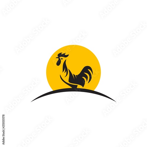 Rooster Logo Vector Template Design Illustration