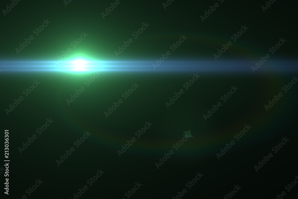 Abstract lens flare light over black background