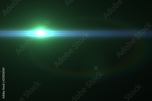 Abstract lens flare light over black background