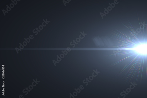 Abstract lens flare light over black background