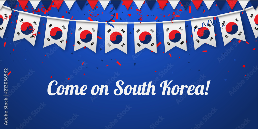 Come on South Korea! Background with national flags. Come on South Korea! Background with national flags.