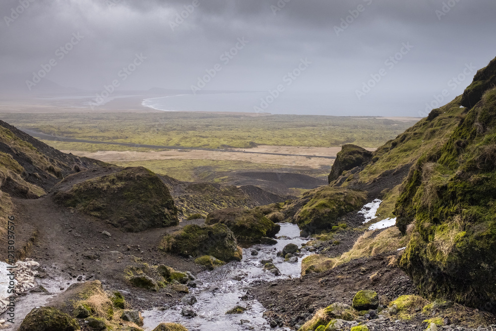 A view outside Raudfeldar Canyon. Iceland landscape A view outside Raudfeldar Canyon. Iceland landscape
