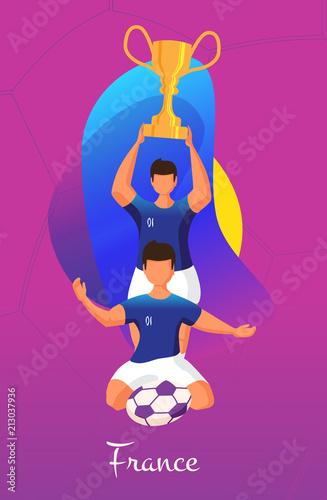 The winning team with the cup.