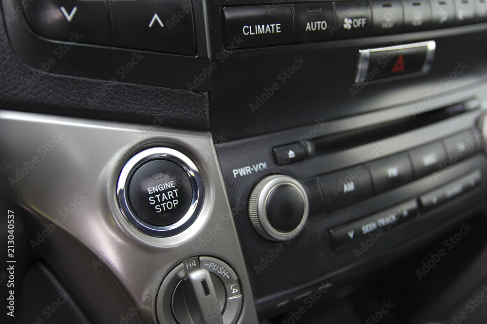 ignition button start-stop in the car ignition button start-stop in the car