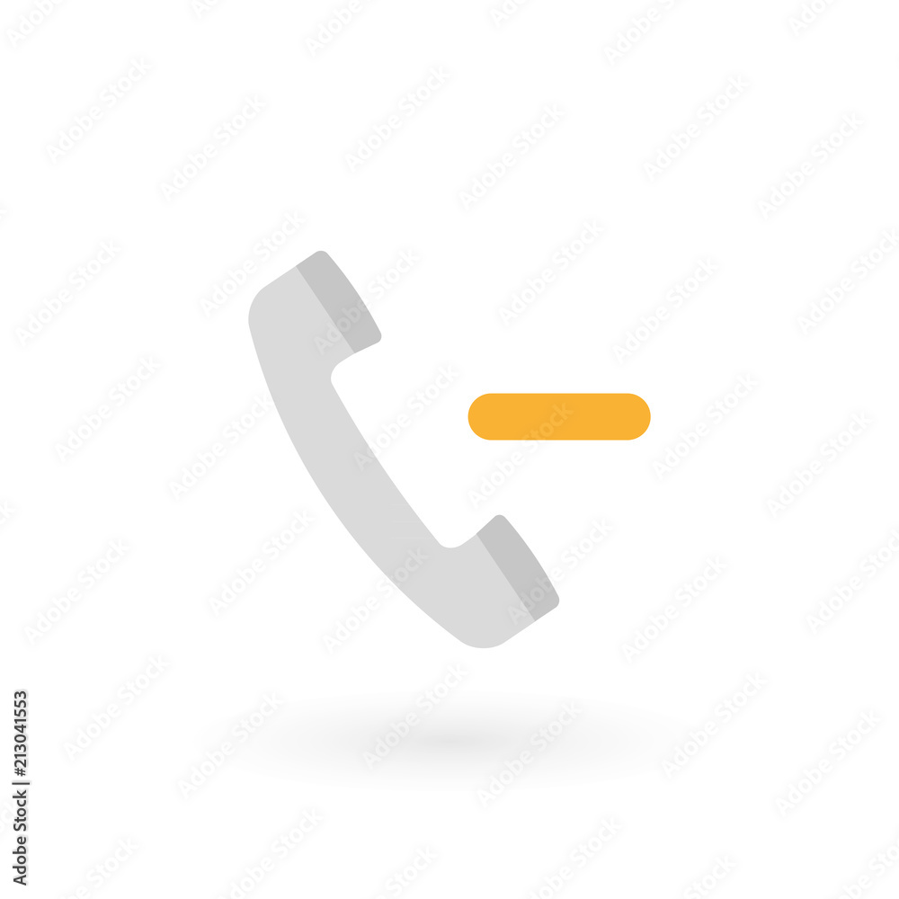 Retro telephone receiver icon isolated. Handset symbol. Negative sign. Vector illustration, flat design Retro telephone receiver icon isolated. Handset symbol. Negative sign. Vector illustration, flat design
