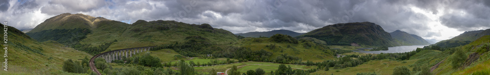 Late summer view of Glenfinnan Viaduct near Fort William, Scotland