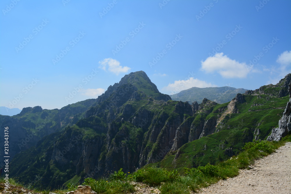 Naklejka premium great hike on the Strada delle 52 gallerie - beautiful landscape in Italy with spectacular views - road of 52 tunnels