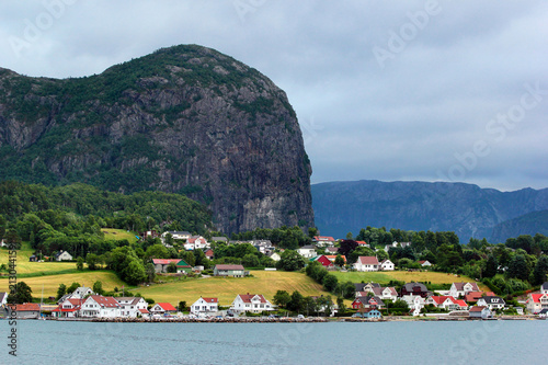 View of Forsand village in Rogaland county, Norway. photo