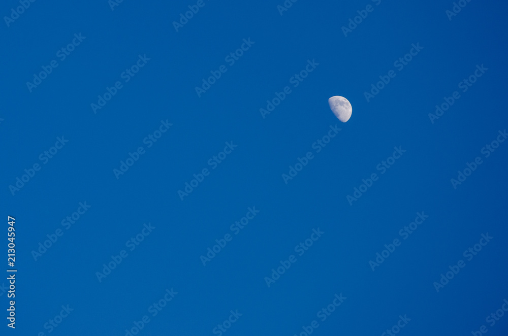 moon and sky.night sky with a moon and shining stars.