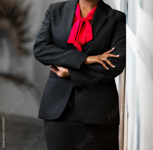Cropped head African Business Woman in corporate attire