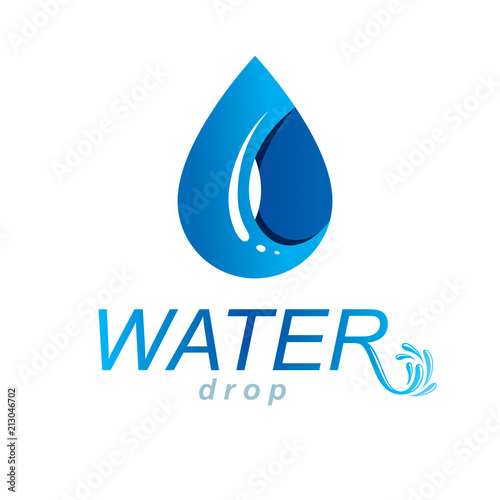 Ocean freshness theme vector logotype for use as marketing design symbol. Environment conservation concept.
