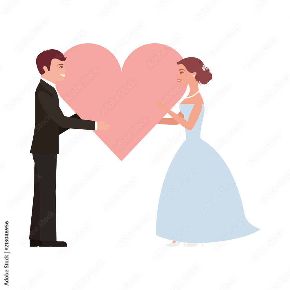 married couple with heart avatar character married couple with heart avatar character