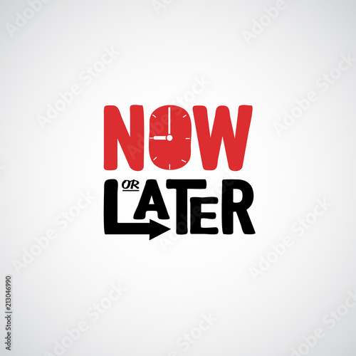 Now or later. logotype - vector