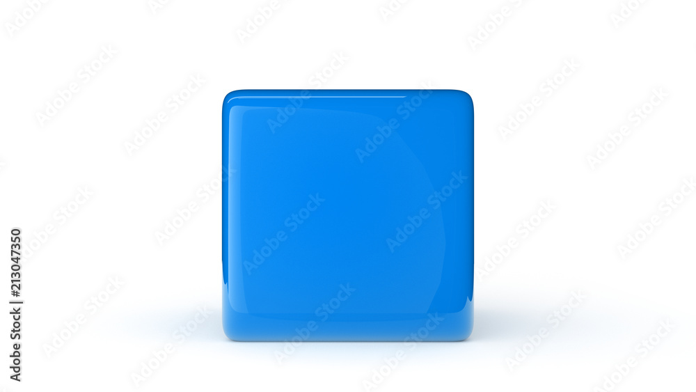 Blue cube isolated on a white background 3d rendering Blue cube isolated on a white background 3d rendering