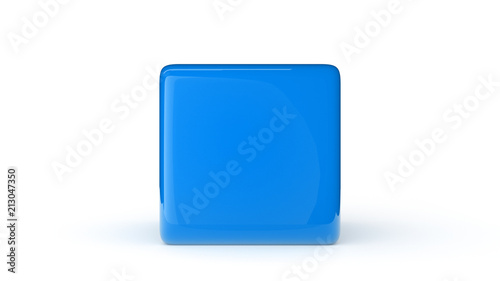 Blue cube isolated on a white background 3d rendering © Happy Illustrator
