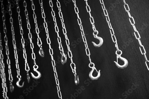 a lot of hooks and chains