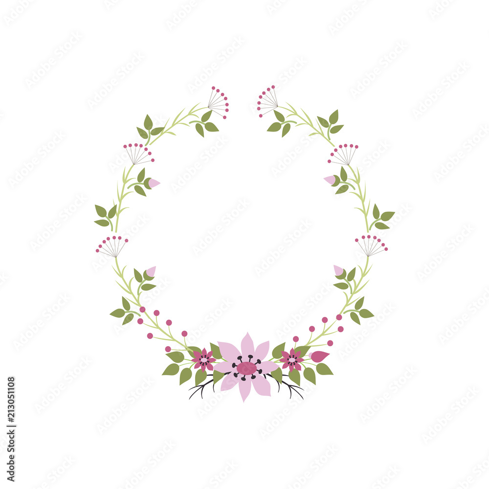 Floral frame card. Design for invitation, wedding, birthday or greeting cards. Colored vector illustration.