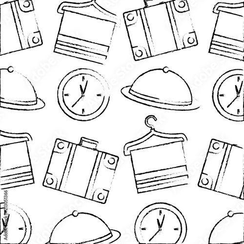 wire clothes hook with towel and objects pattern