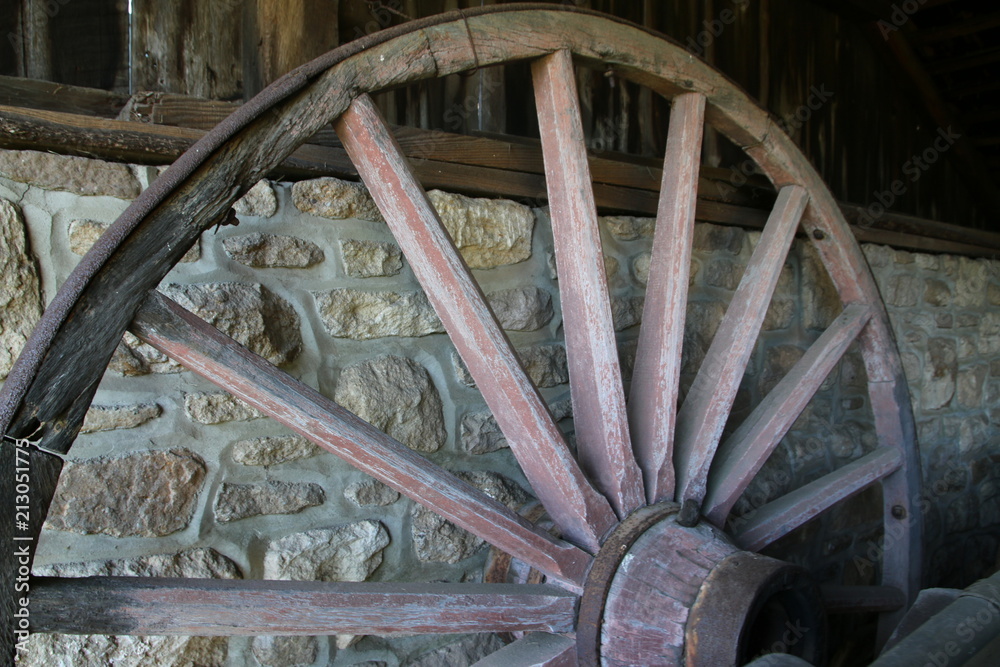 The old wooden wheel.