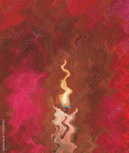 Oil Painting  and digital technology. Burning candle. Bright colors. Rough brush strokes.