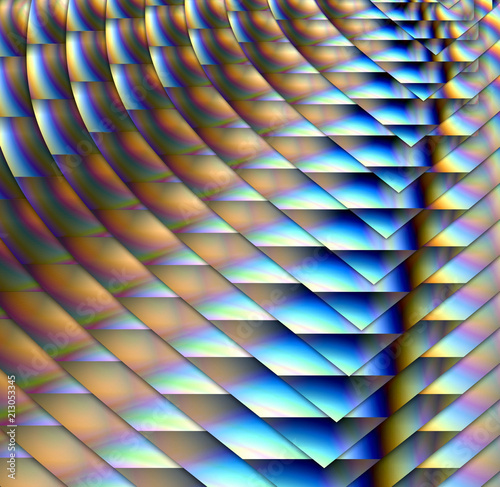 Colorful digital art, Oriental pattern, geometric texture, Mystical motif,  Abstract background, Fantastic design. 