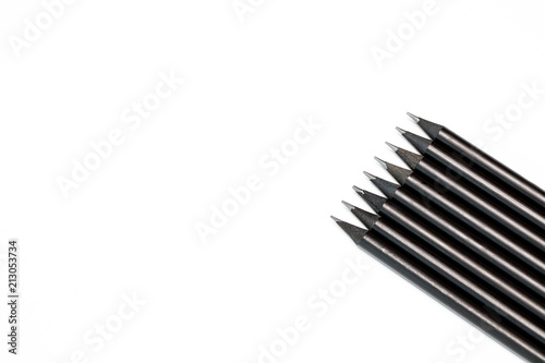 pencils isolated on white background paper. Education. Closeup. (For mock-up and branding). © sabir