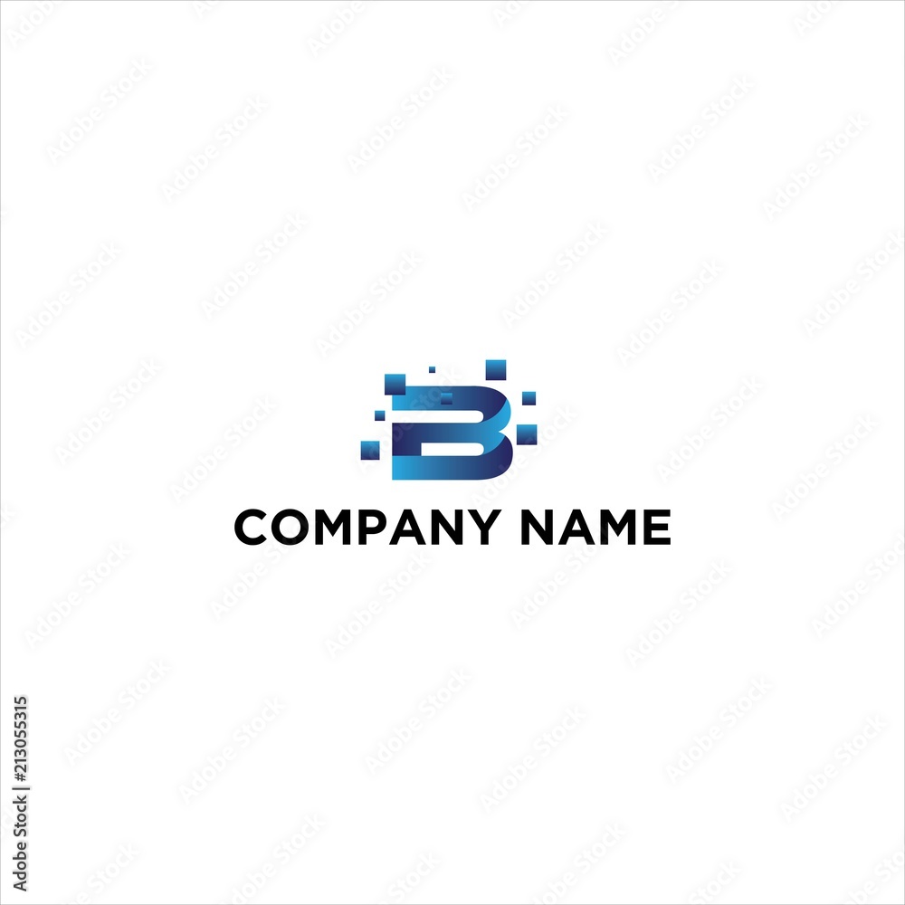 B blue initial technology logo