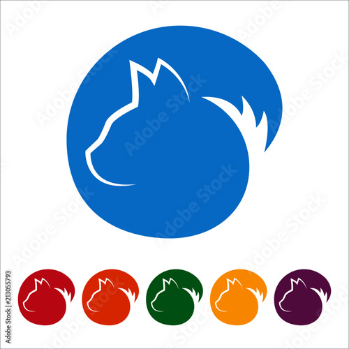 Cat icon  on white background