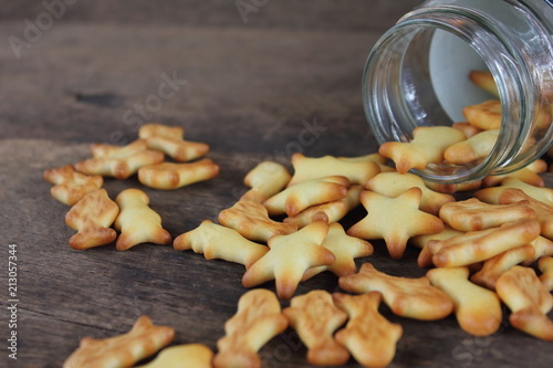 fresh homemade delicious cookie on wooden