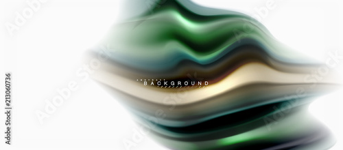 Fluid liquid mixing colors concept on light grey background, curve flow, trendy abstract layout template for business or technology presentation or web brochure cover, wallpaper