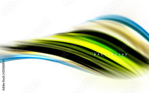 Fluid liquid mixing colors concept on light grey background, wave and swirl curve flow line, trendy abstract layout template for business presentation, app wallpaper banner, poster or wallpaper