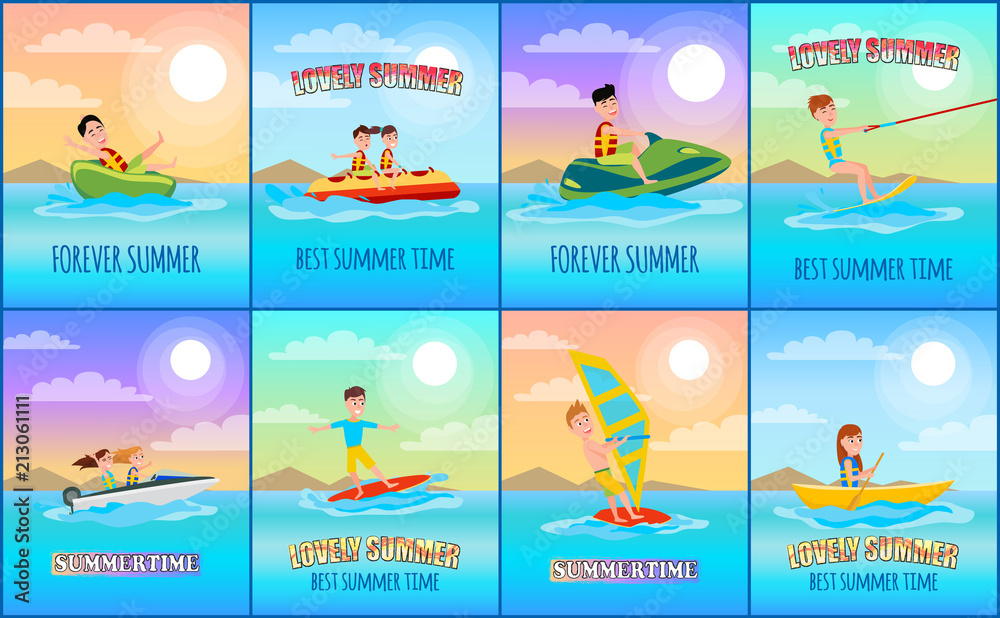 Forever Summer Collection Vector Illustration