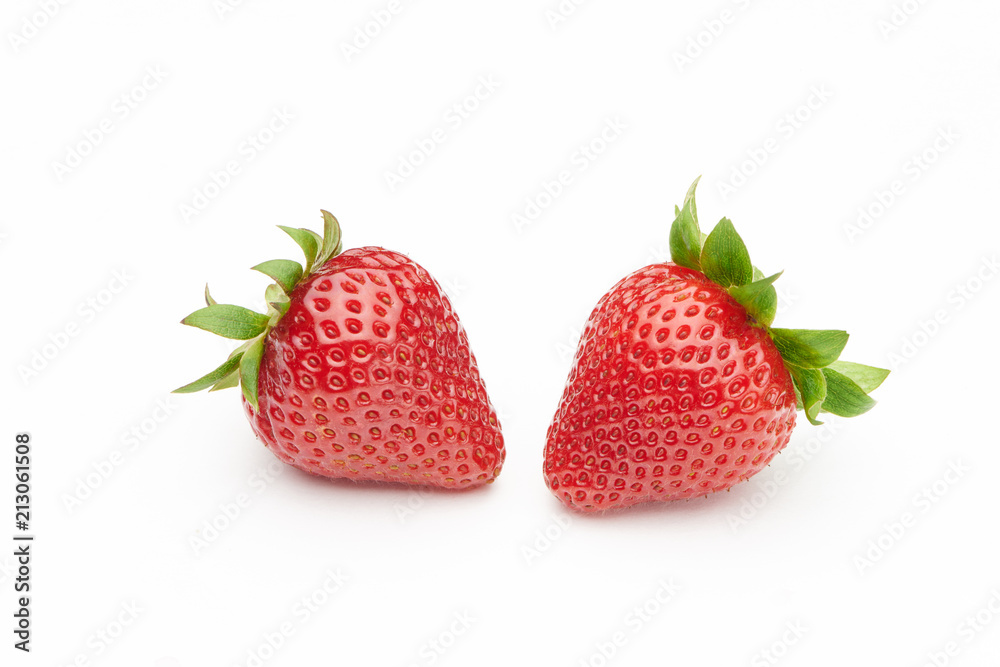 Two strawberries isolated on white background Two strawberries isolated on white background